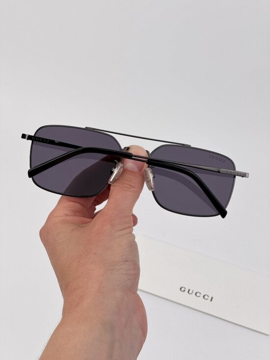 Gucci Sunglasses Ruthenium Violet Rectangular Violet GG1957SA 003